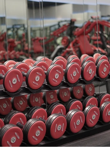 Area free weights dengan dumbbell internasional Osbond Gym